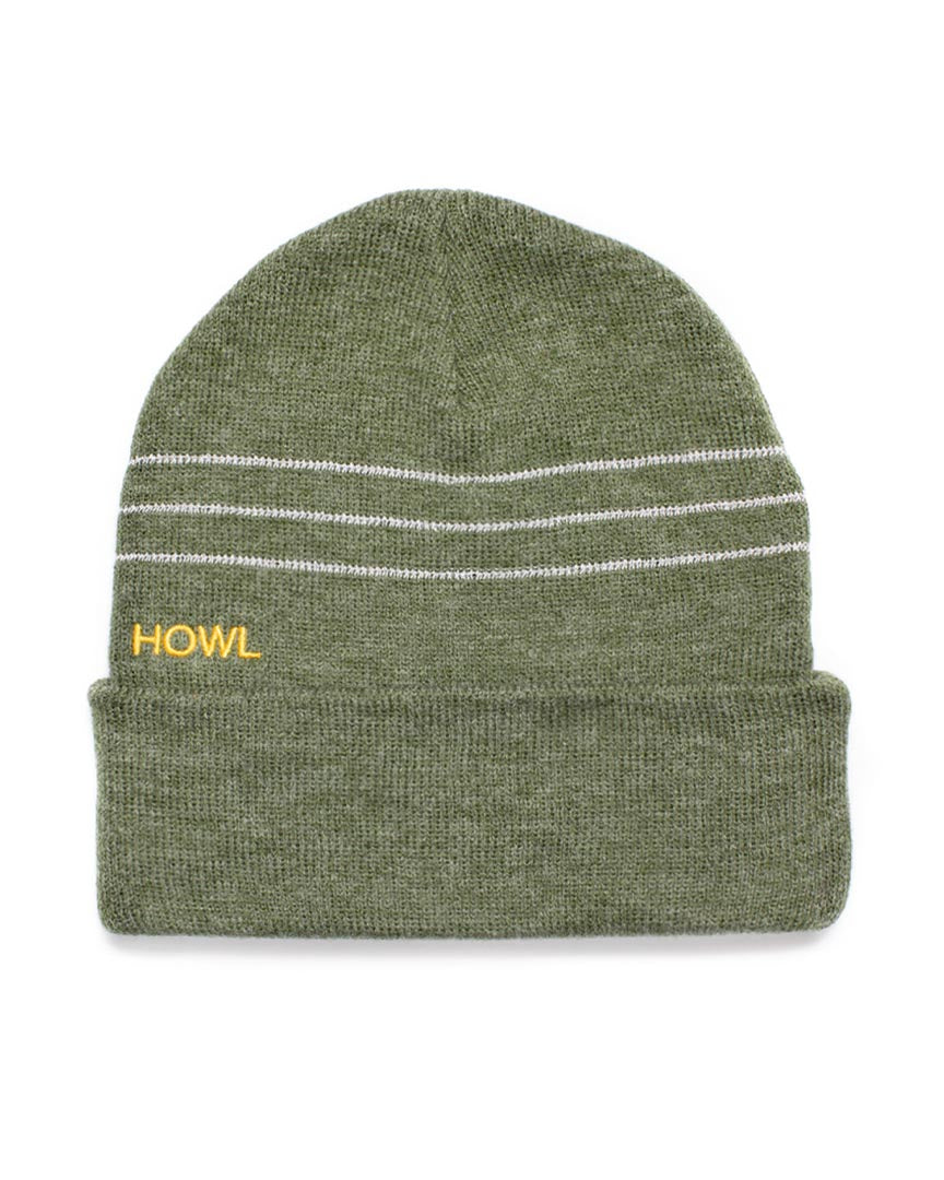 Tuque Striped Reflective Beanie - Green