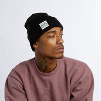 Uniform Recycled Knit Cuff Beanie - Mid Black