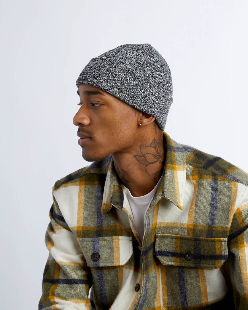 Beanie Uniform Low Recycled Knit Cuff - Black Marl