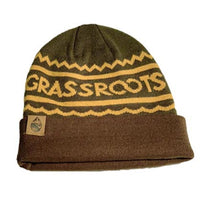 Mtn Wave Beanie - Green/Brown