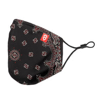 Ergonomic Daily Mask Scarf - Black Paisley