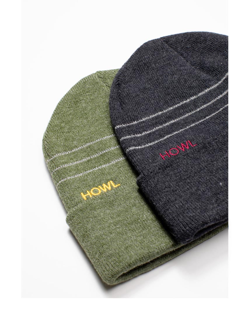 Tuque Striped Reflective Beanie - Green