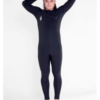 4/3Mm Hooded Chestzip Ful Wetsuit - Black