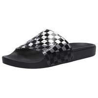 Zoe Slide-On Sandals - Checker Black