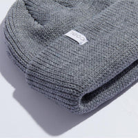 Frena Thick Knit Cuff Beanie - Dirt Brown Stripe