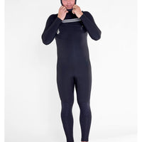 4/3Mm Hooded Chestzip Ful Wetsuit - Black