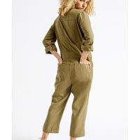 Melbourne Crop Overall Overalls - Washed Olive