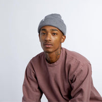 Frena Thick Knit Cuff Beanie - Mustard Stripe