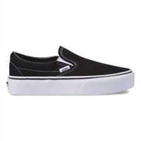 VANS WOMENS CLASSIC SLIP-ON PLATFORM BLACK SHOES