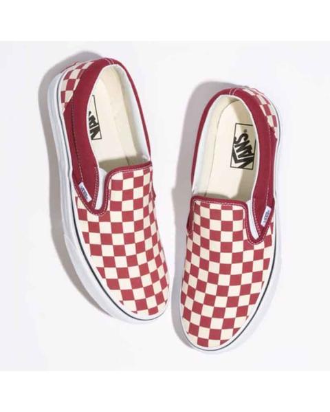 Rumba red checkered store vans