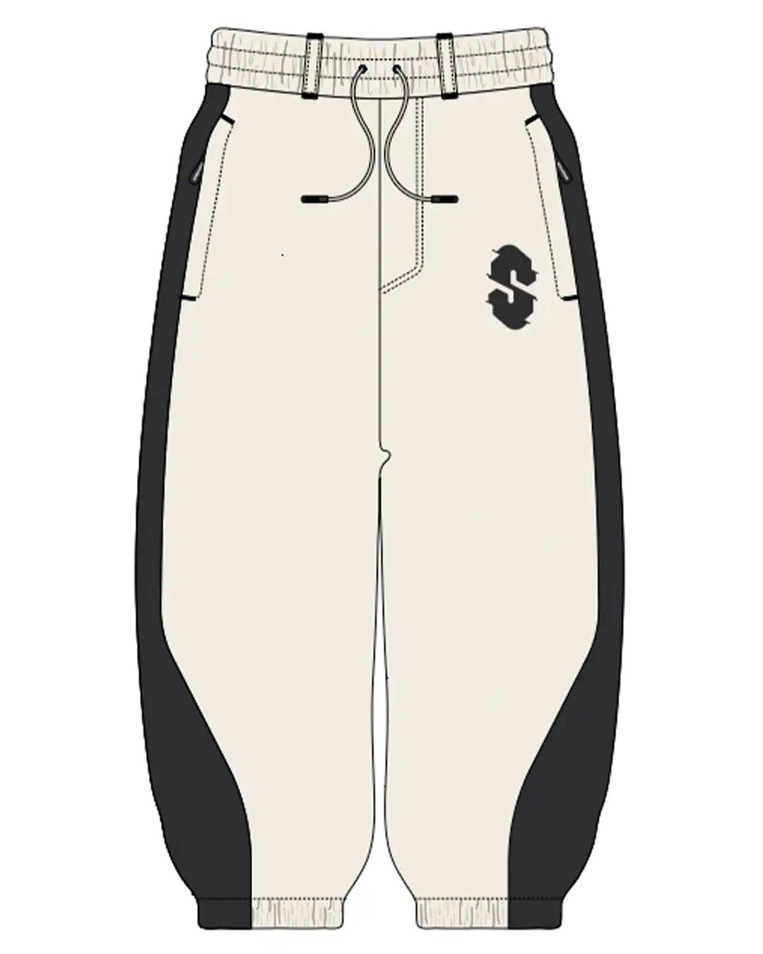 2.5 Ply Recession Snow Pants - Marshmallow/Black