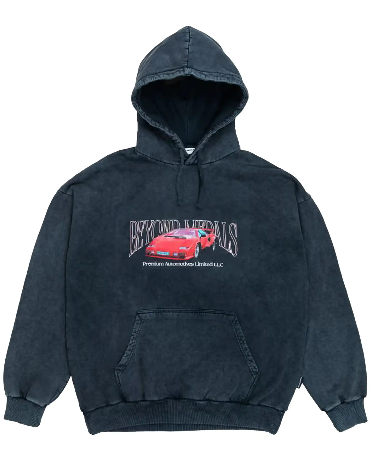 BEYOND MEDALS Premium Hoodie - Black Acid Wash