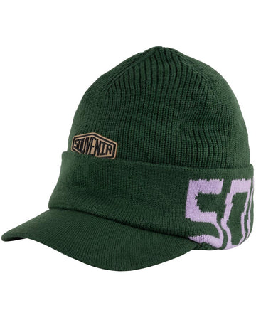 Jaquard Visor Beanie Beanie - Moss/Lavander