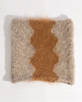 Lampshade Ribbon Square Beanie- Off White/Coffee
