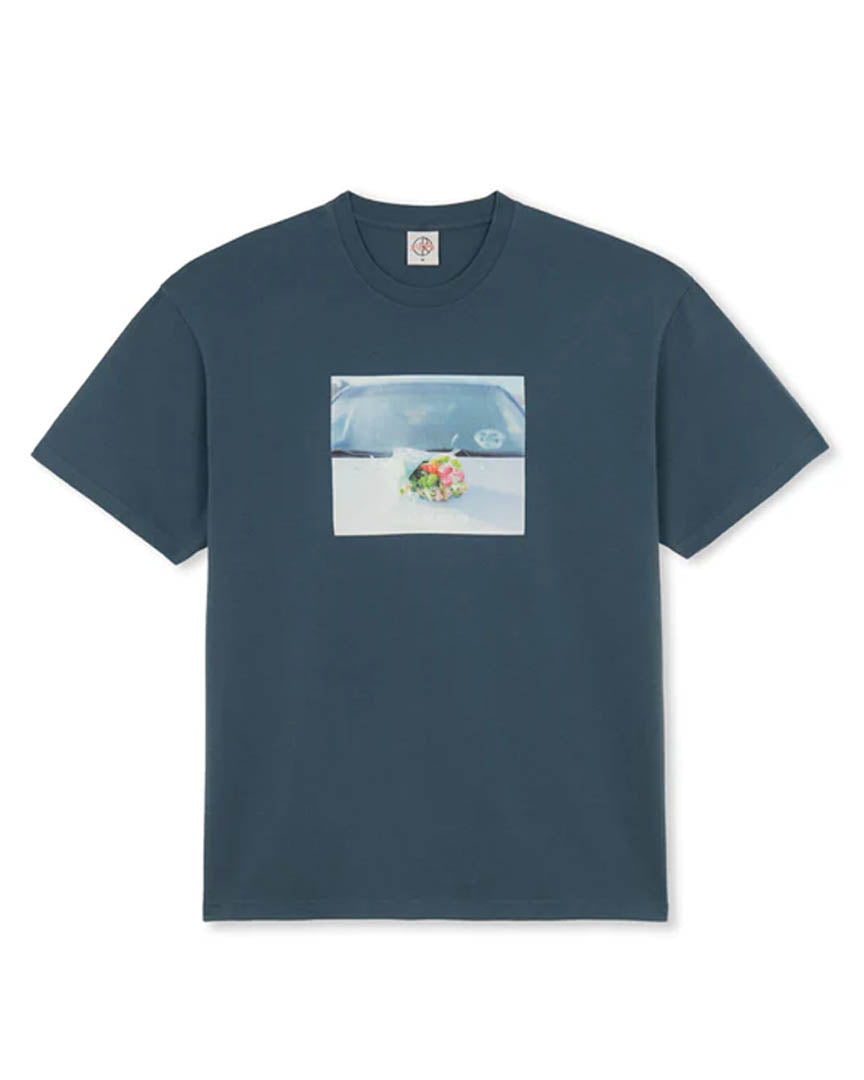 T-shirt Dead Flowers - Grey Blue