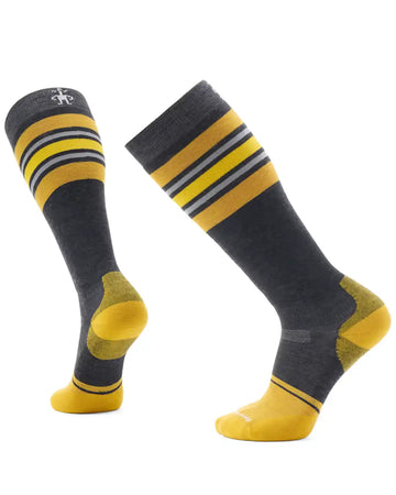 Snowboard Stripe Extra Stretch Thermal Socks - Charcoal