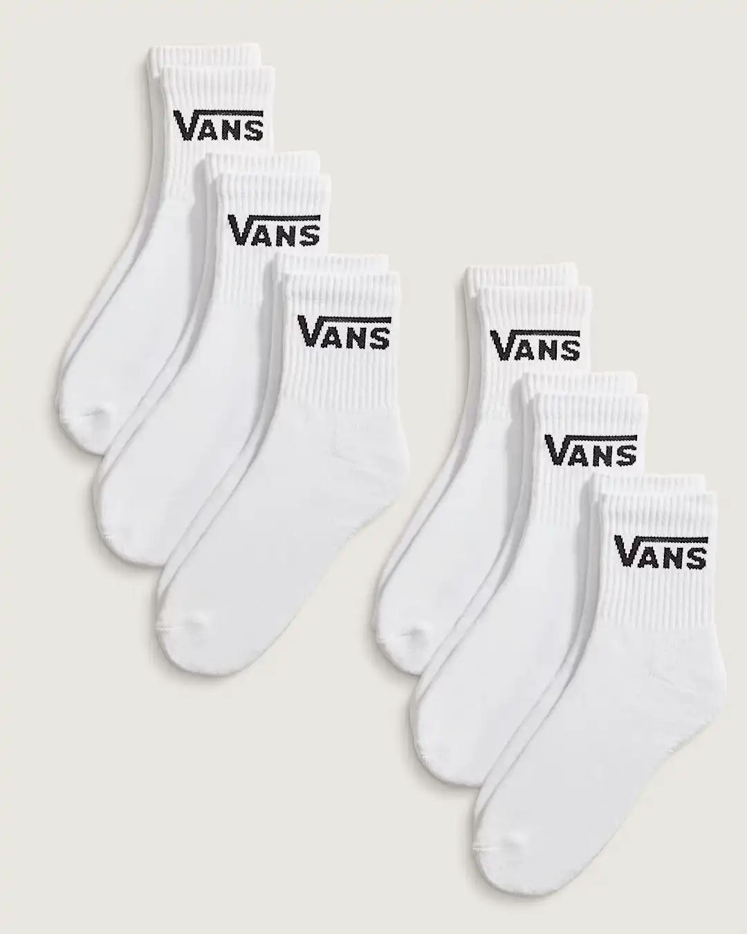 Classic Half Crew 6Pack Socks - White