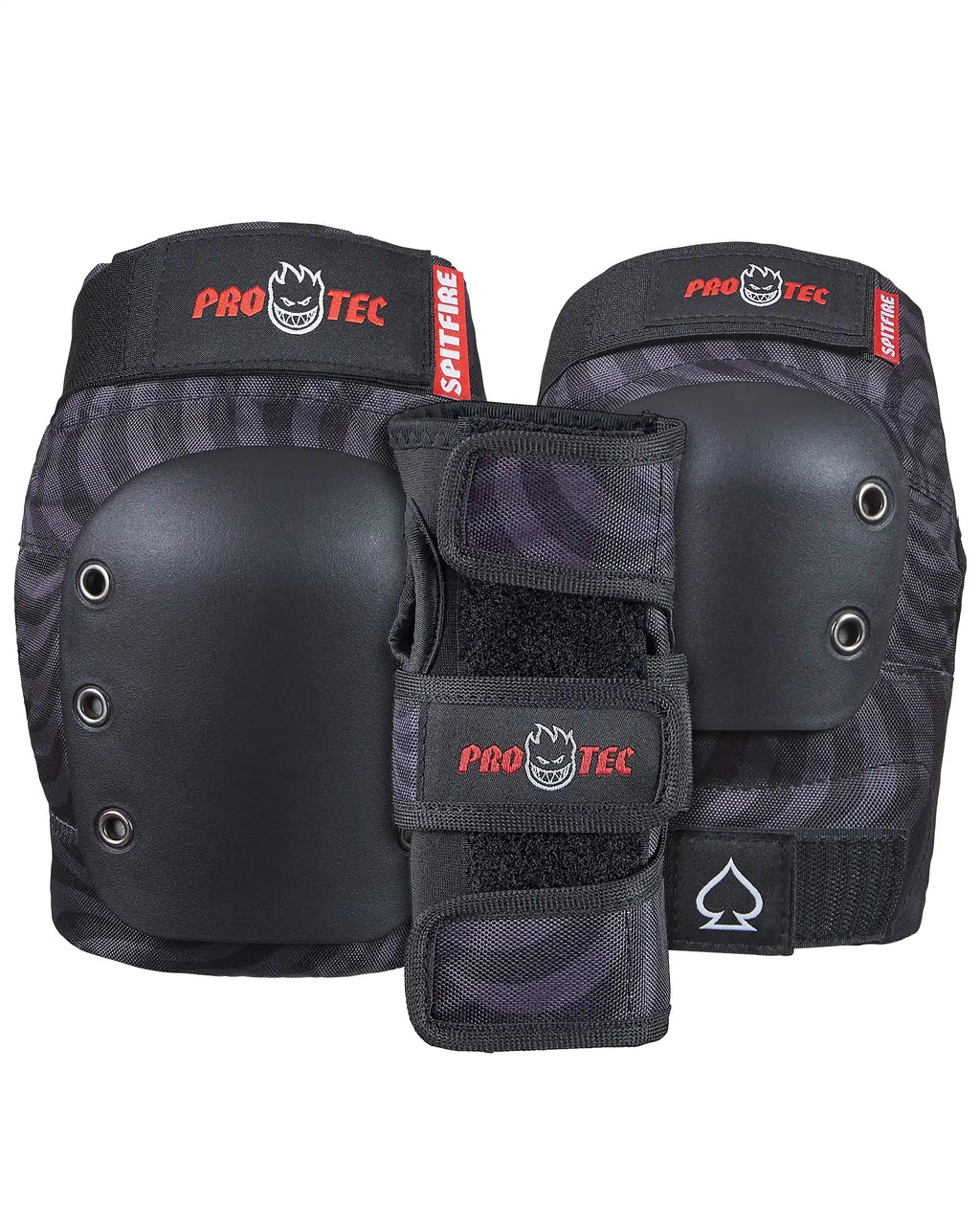 PRO-TEC Street Jr 3 Pack Spitfire Protective Gear - Black Swirl