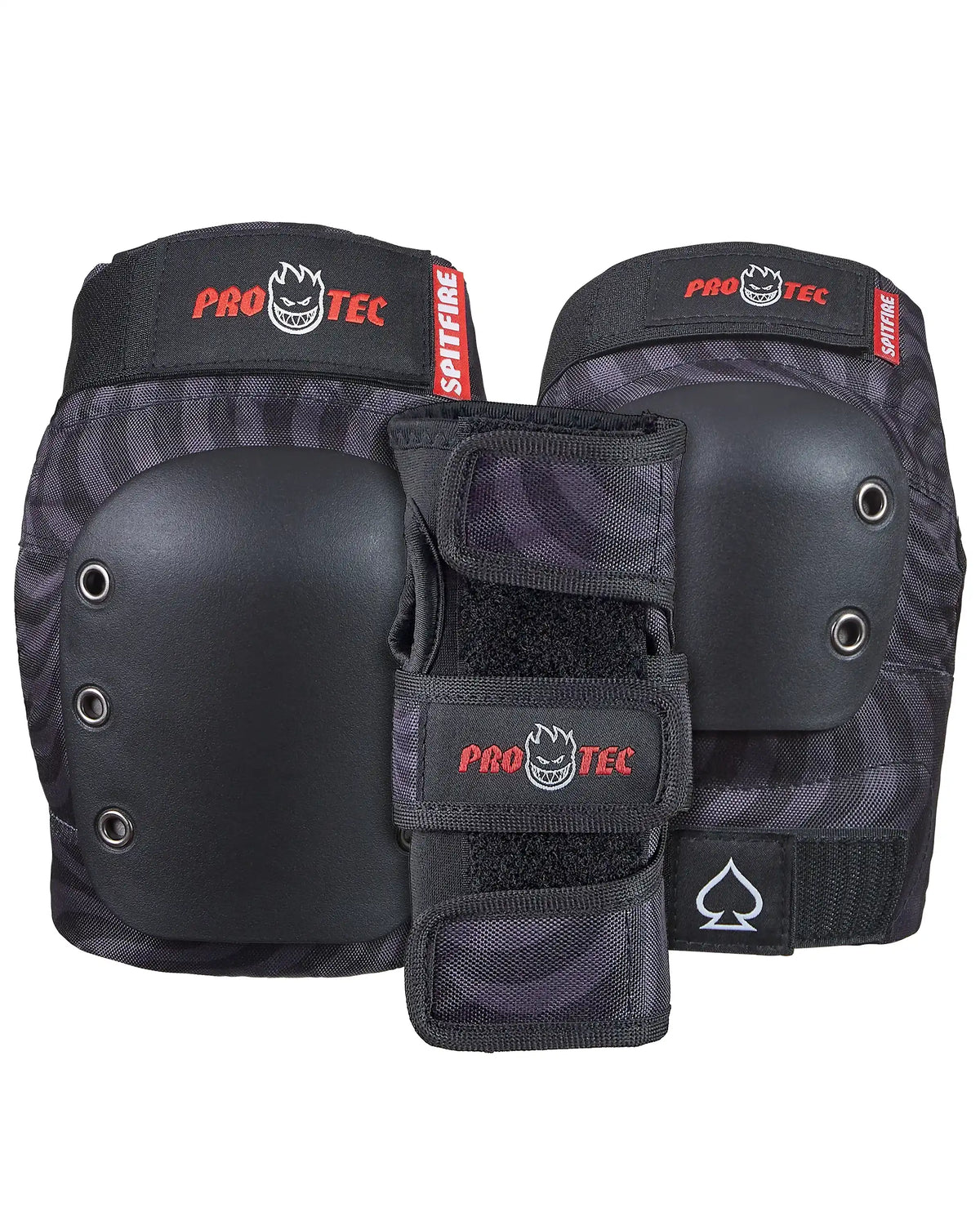 PRO-TEC Street Jr 3 Pack Spitfire Protective Gear - Black Swirl