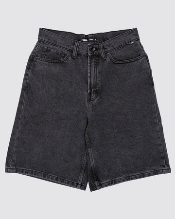 Short Check-5 Baggy Denim - Washed Black