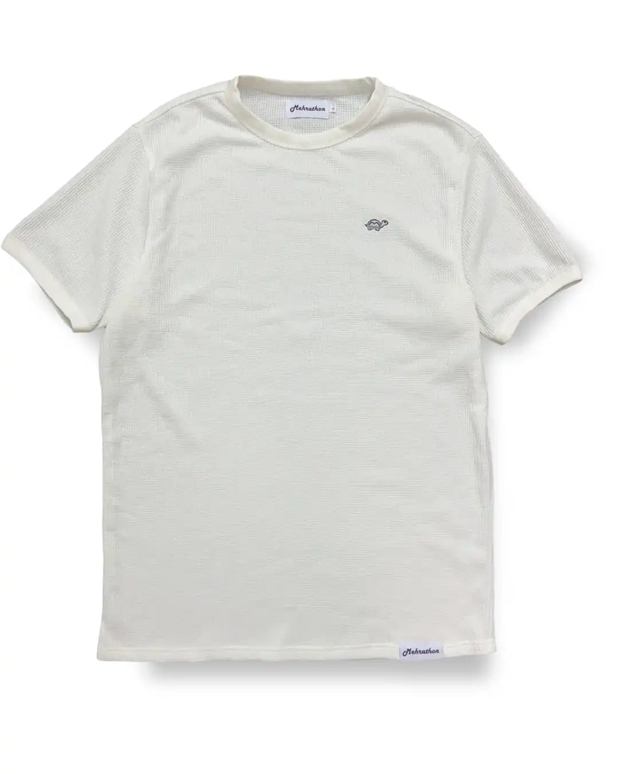 Lamehra Premium Waffle Ringer T-Shirt - White