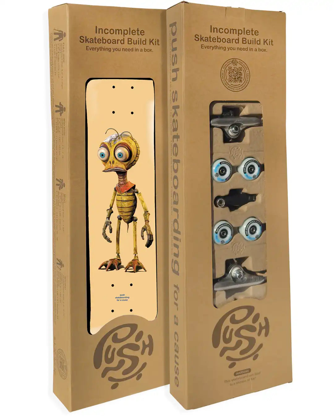 Bee Zombie Incomplete Complete Skateboard - Peach