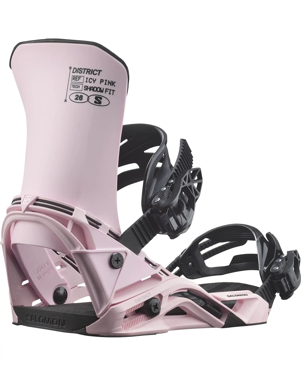 Fixation De Snowboard District - Icy Pink 2027