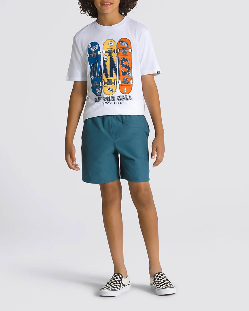 Enfant Primary Solid Elastic Boardshorts - Vans Teal