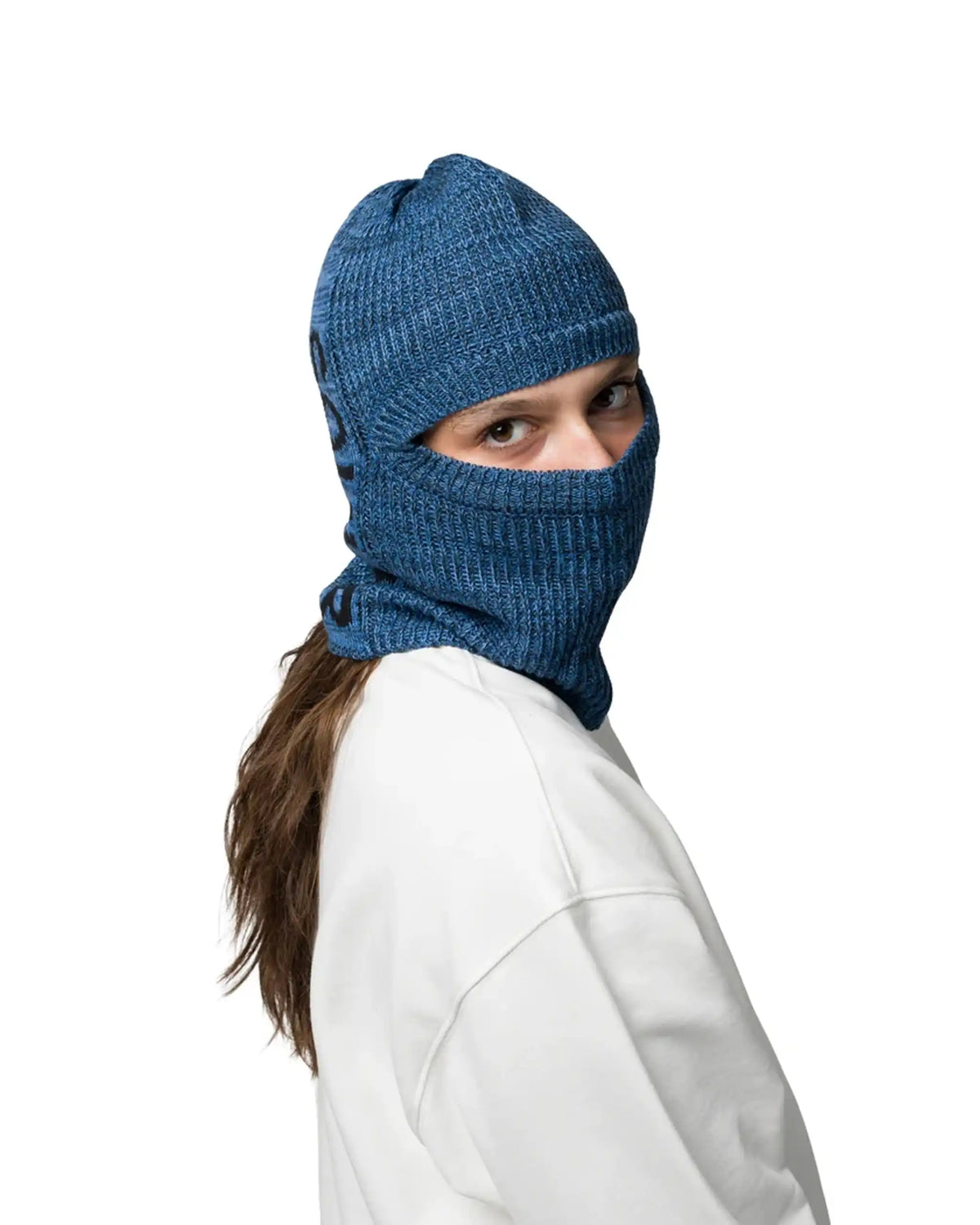 Balaclava Tuque Multi Yarn Burgular Mask - Blues par SOUVENIR – vue 2