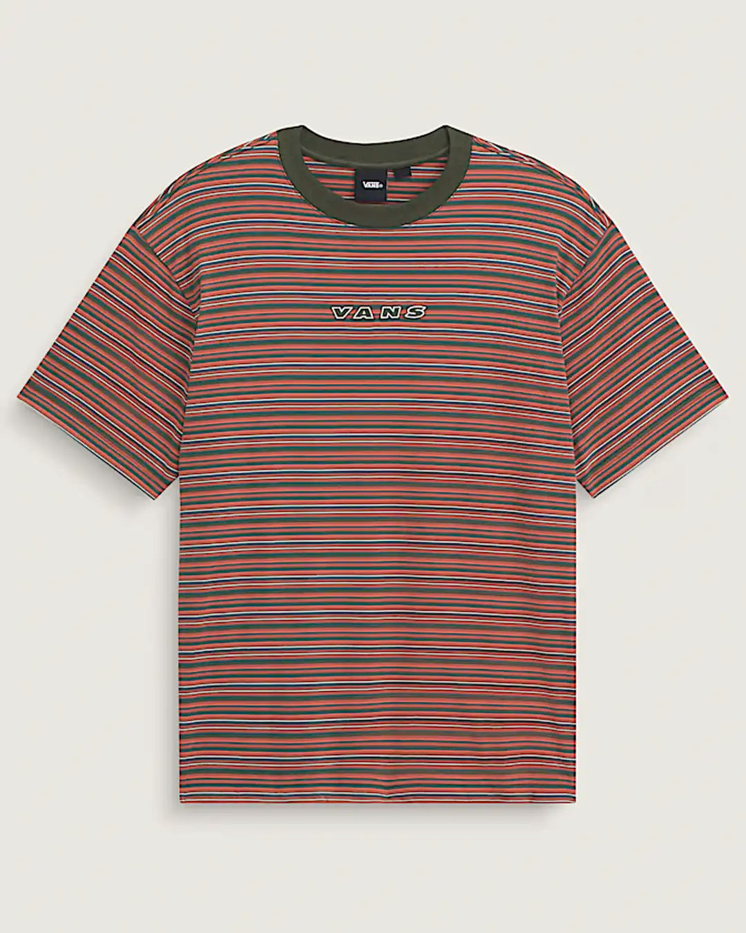Cameron Stripe Knit T-Shirt - Obsidian Fern