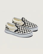 Kids Classic Slip-On Shoes - Checkerboard Black/White