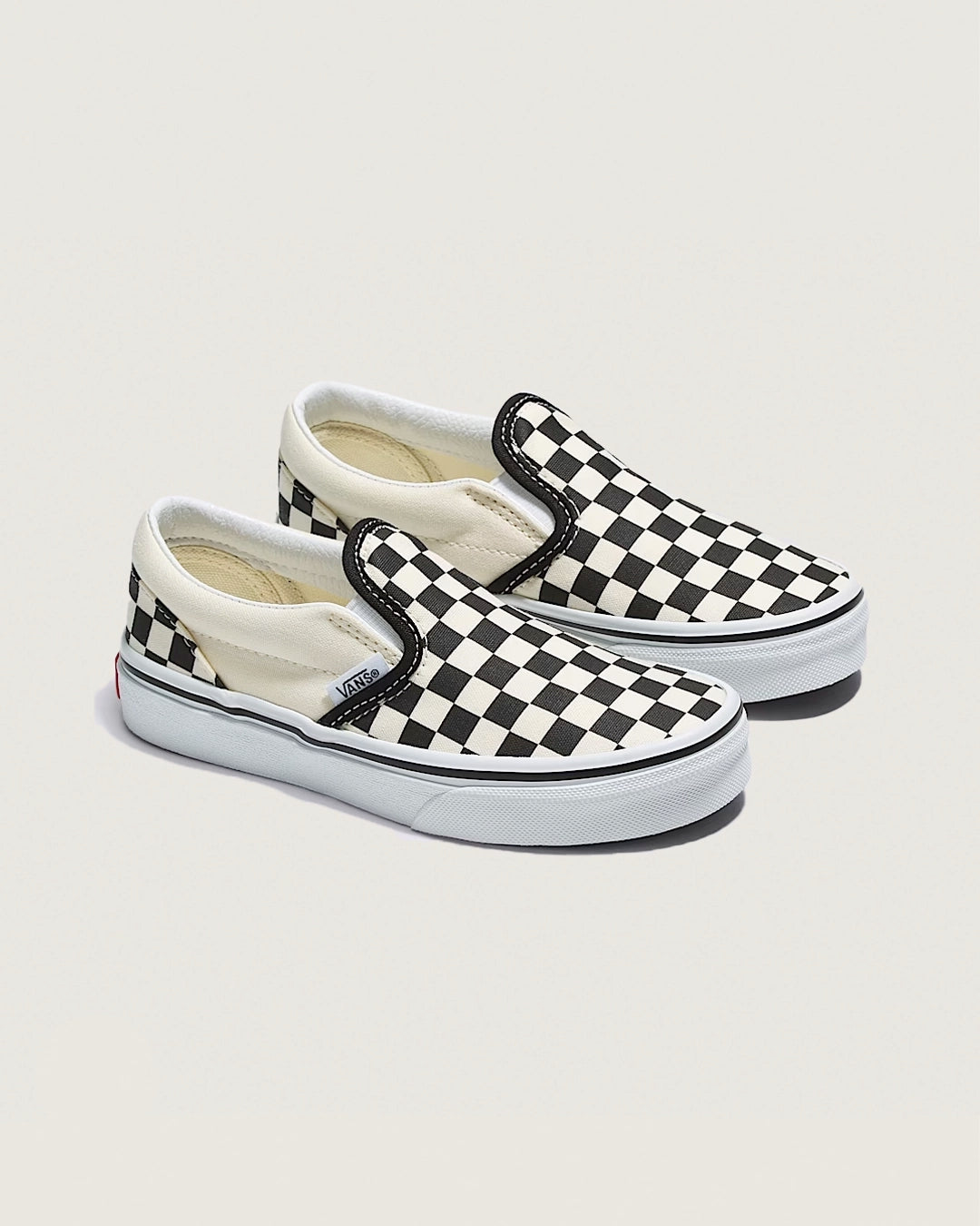 Kids Classic Slip-On Shoes - Checkerboard Black/White