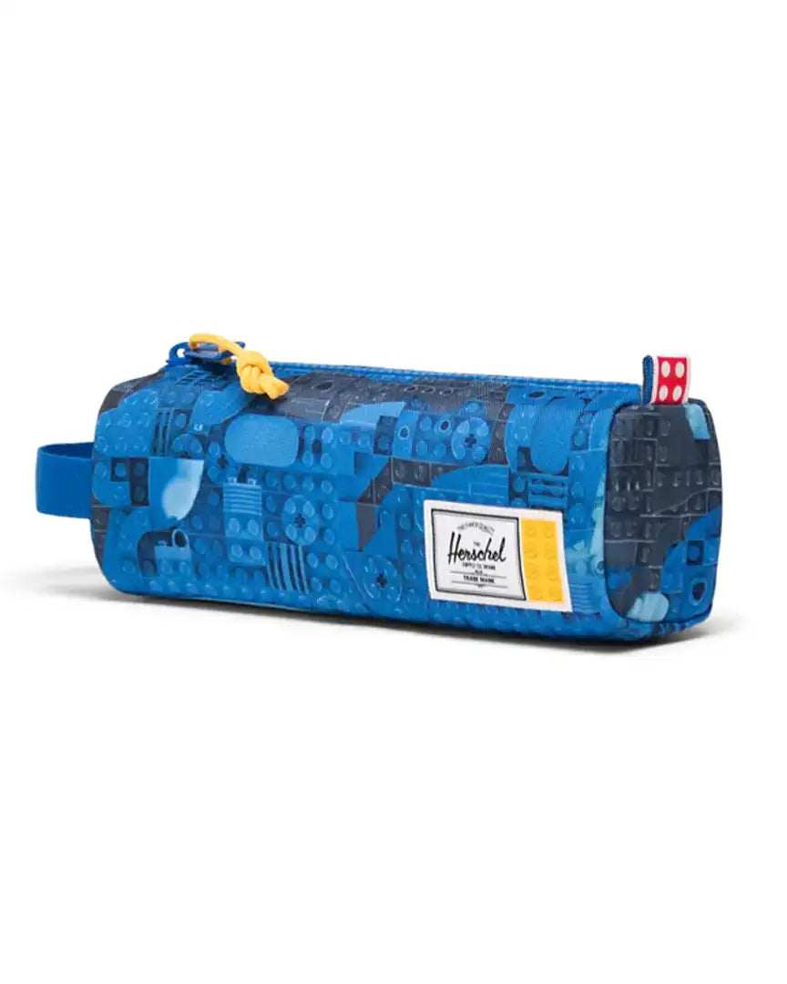 Lego Settlement Little Herschel Pencil Case - Abstract Bricks Blue
