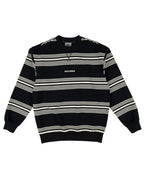 Coton ouaté Cotton Ouaté Stripped Crew - Black par SOUVENIR