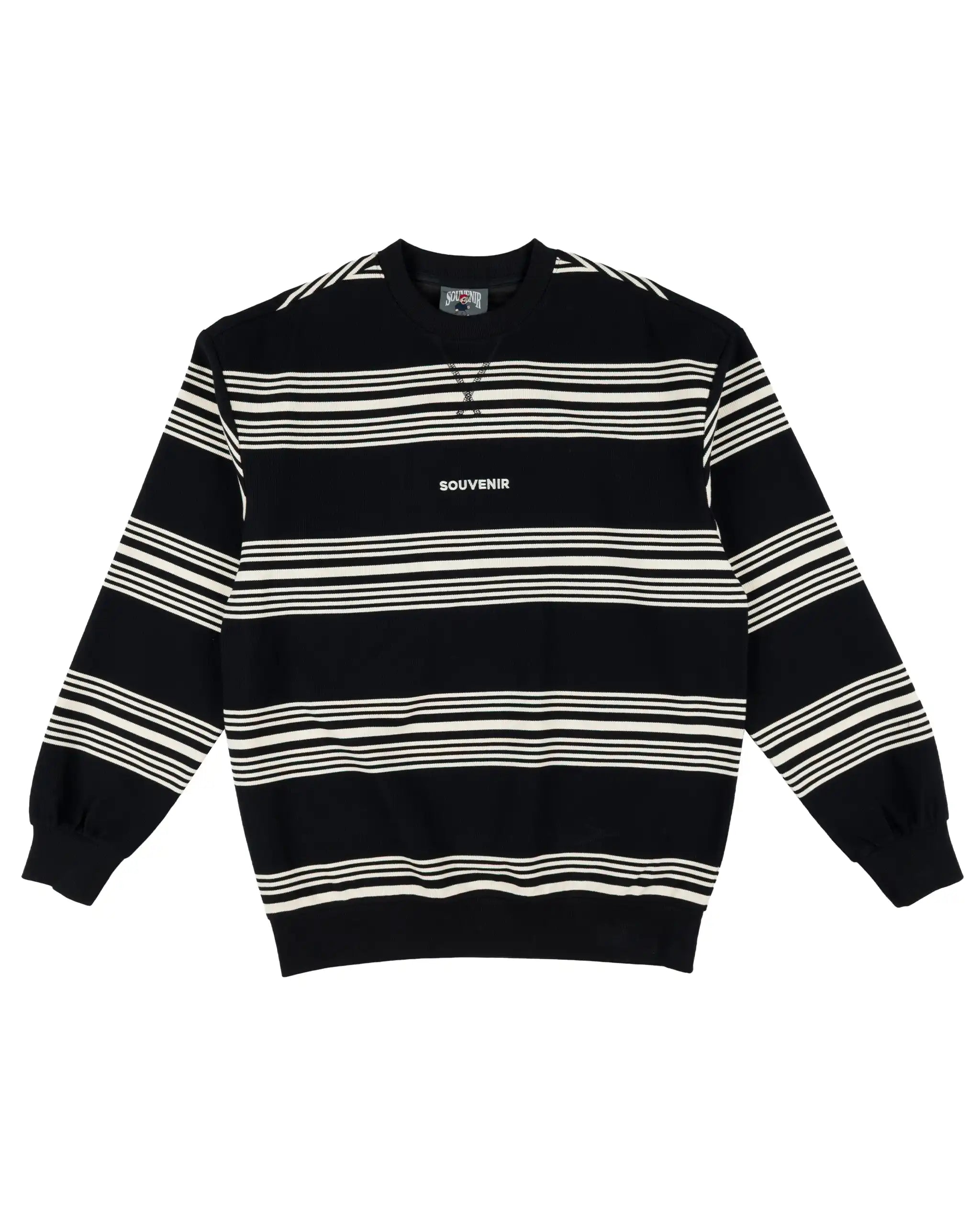 Cotton Ouaté Stripped Crew - Black