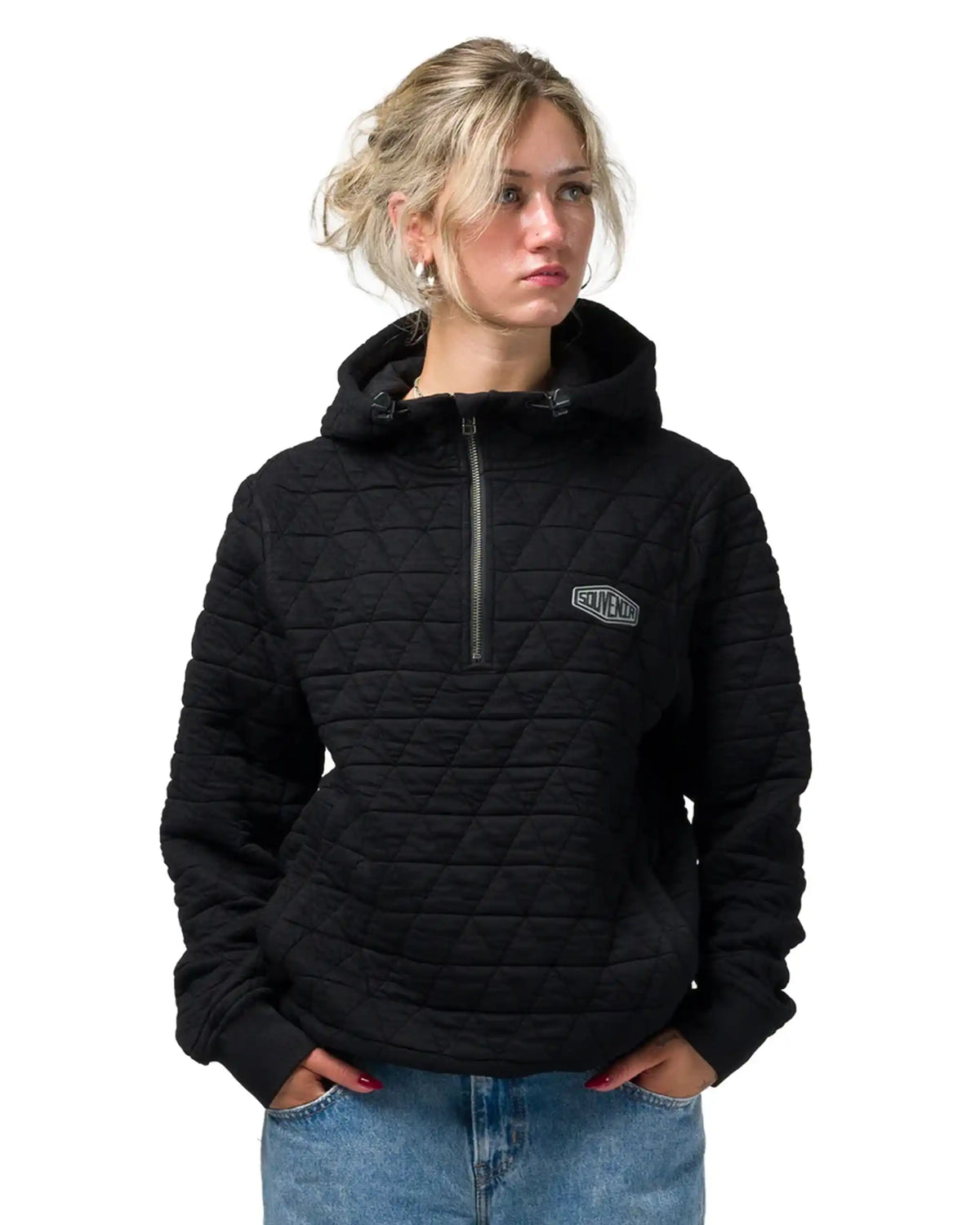 SOUVENIR Quilted Hoodie - Black – view 2