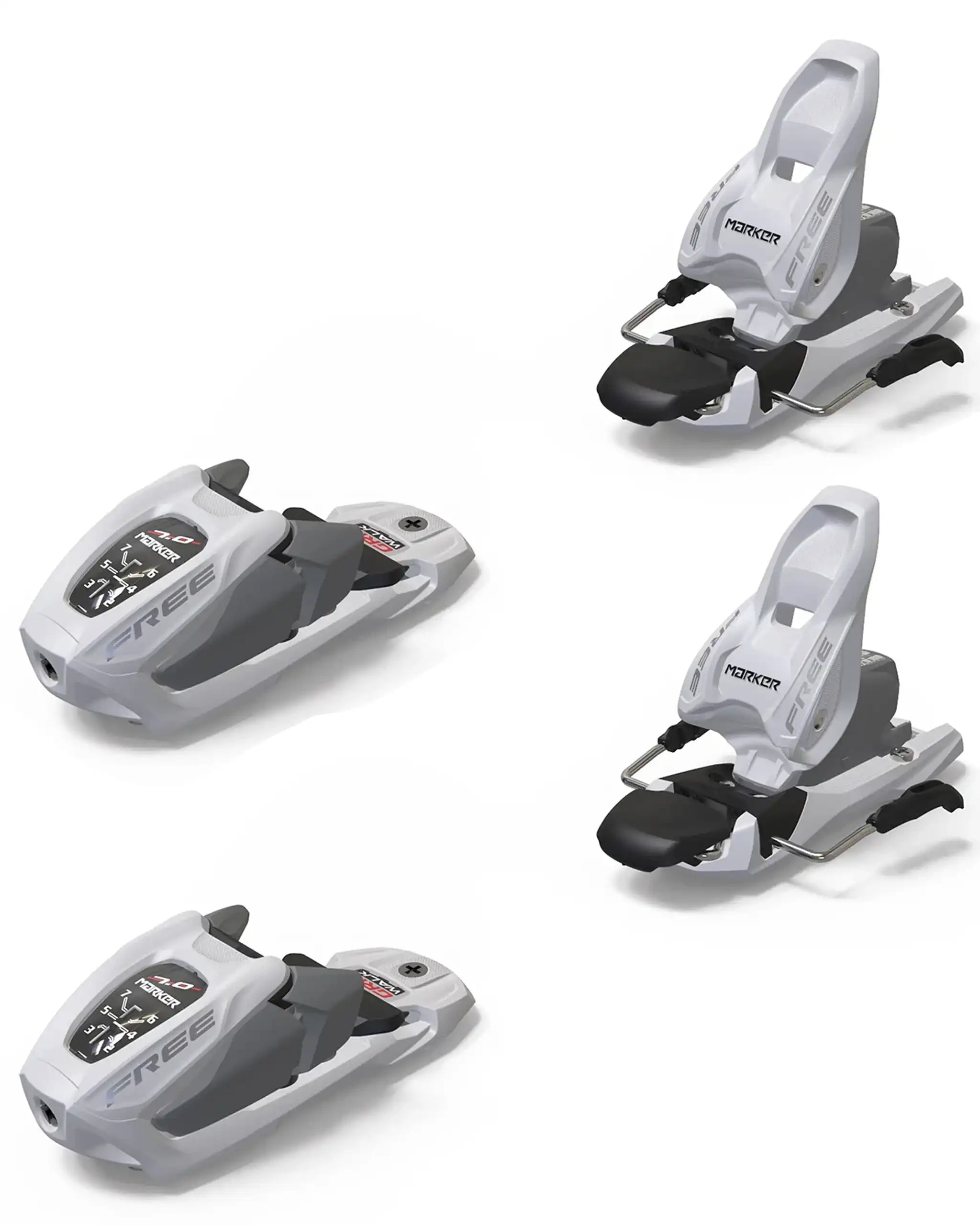 Free 7 Youth Ski Bindings - White/Silver 2027