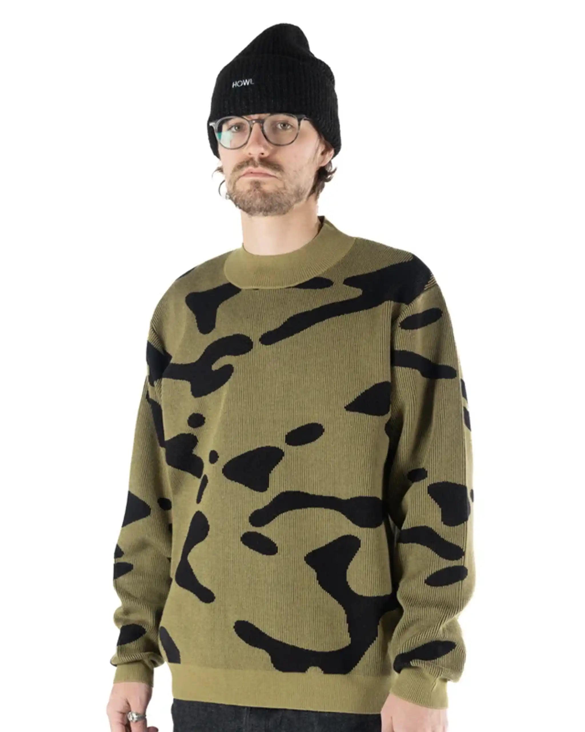 Coton ouaté Cotton Ouaté Heavy Knit Polo - Black par HOWL
