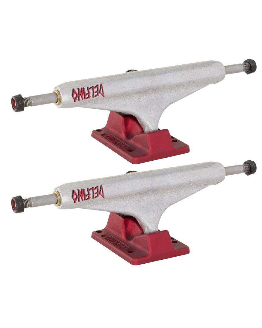 Stage 11 Hollow Delfino Skateboard Trucks - Silver/Red