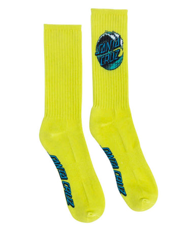 Wave Dot Crew Socks Socks - Safety Yellow