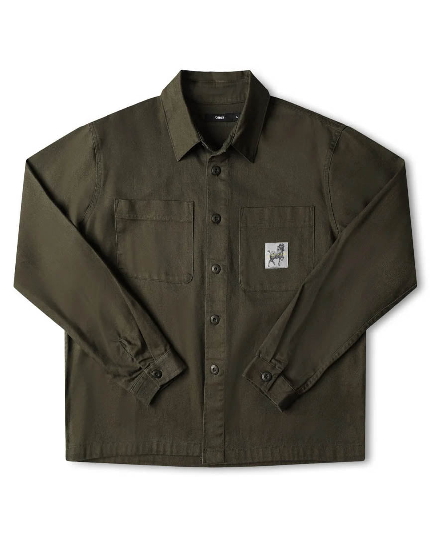 Daring Ls Overshirt Shirt - Deep Olive