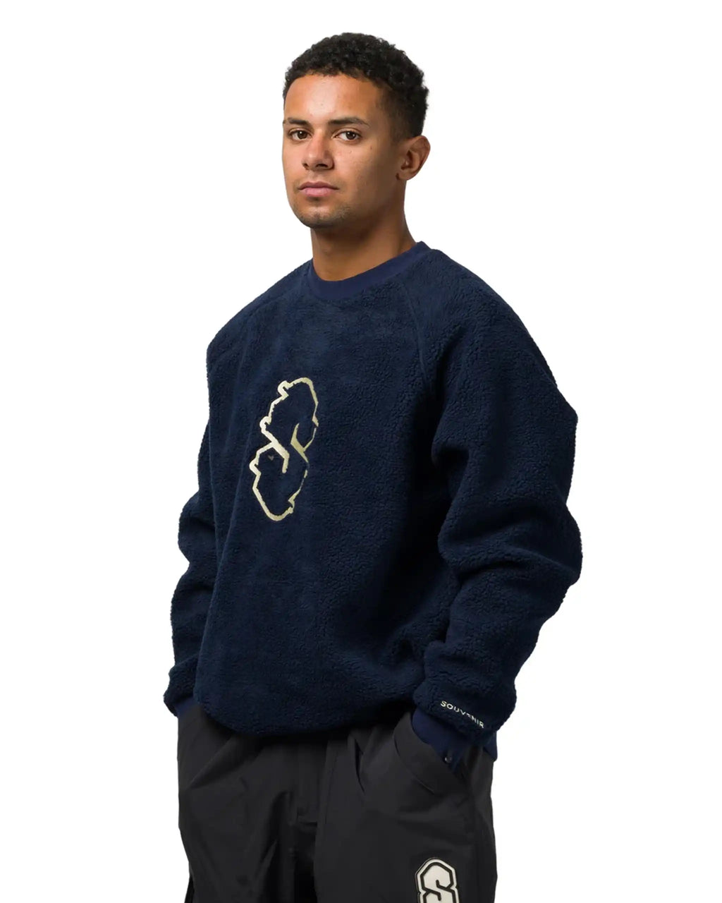 SOUVENIR Sherpa Crew Sweatshirt - Navy – view 2