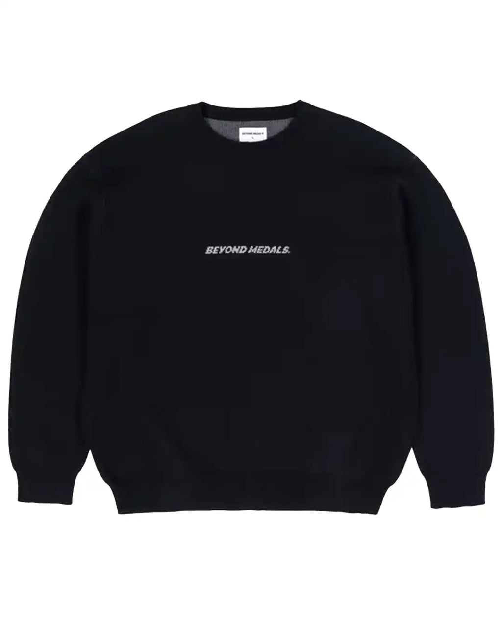 Jacquard Knit Sweatshirt - Black