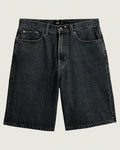 Short Check-5 Baggy Denim - Washed Black
