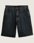 Short Check-5 Baggy Denim - Washed Black
