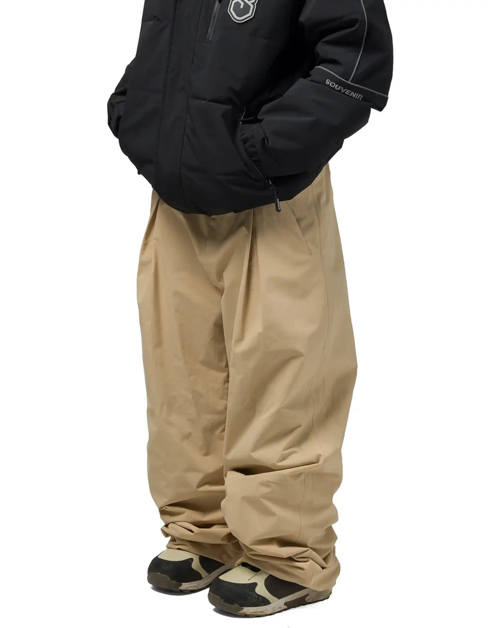 SOUVENIR Pleated Chino Snow Pants - British Khaki – view 2