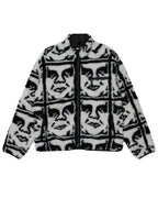 Repeated Icon Sherpa Jacket - Black/Multi