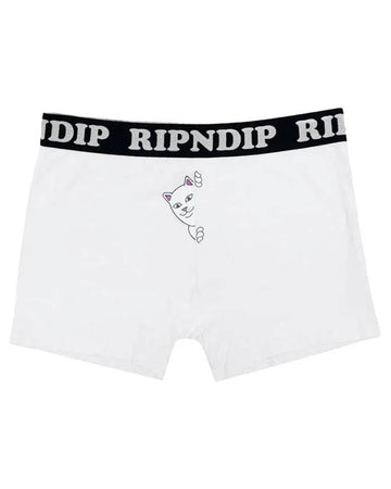 Peek A Nermal Boxer Shorts - White