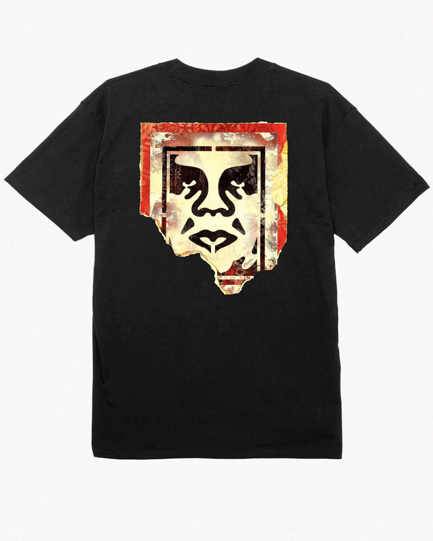 T-shirt Obey Ripped Icon - Black