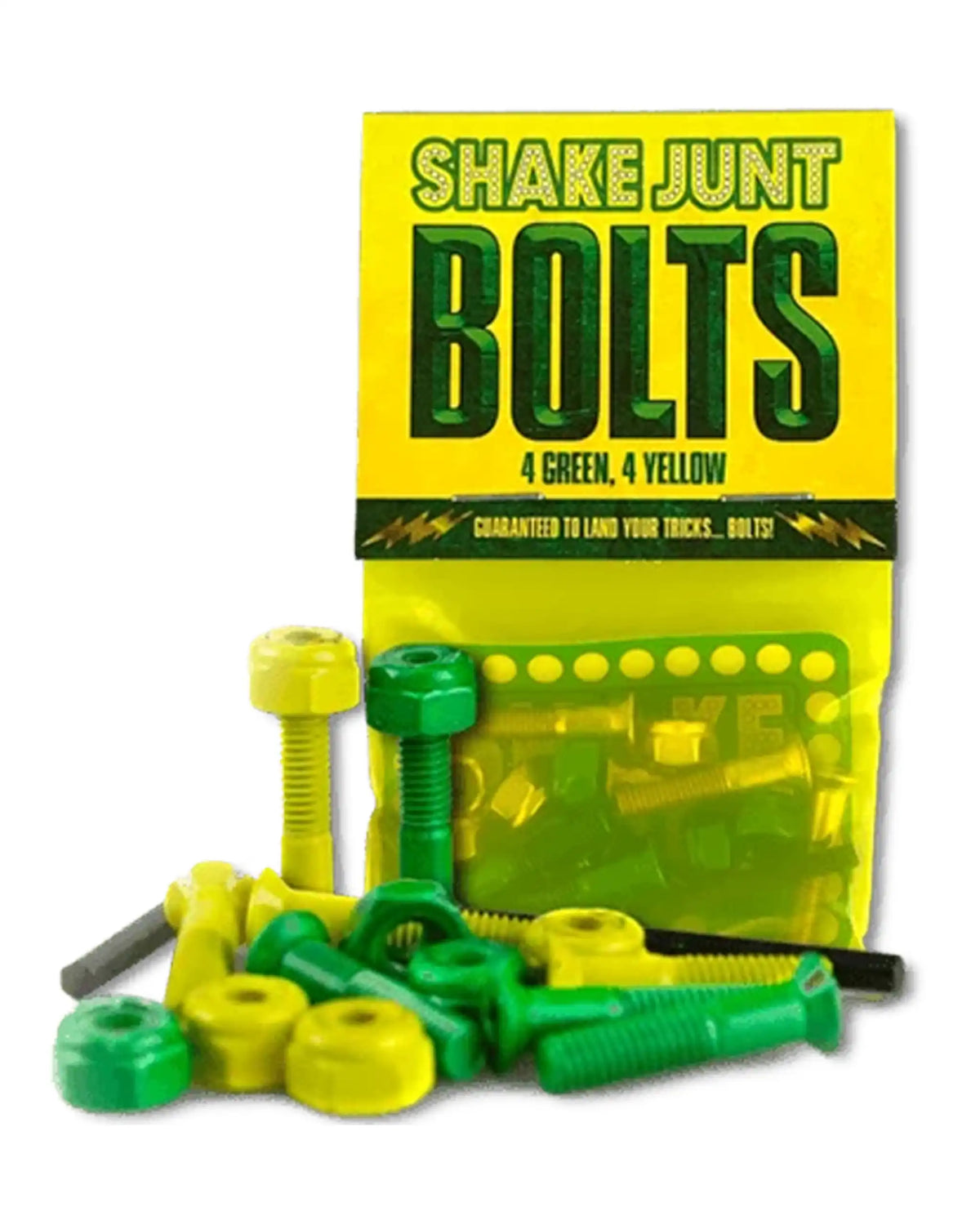 SHAKE JUNT Green And Yellow Bolts Skateboard Hardware - Allen